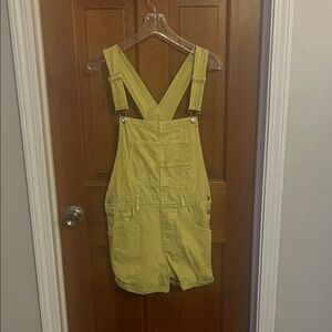 We The Free yellow-green Denim Overalls
